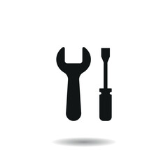Repair icon vector illustration. Spanner, screwdriver on isolated background. Service sign concept.