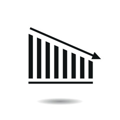 Declining graph icon vector illustration. Decreasing chart on isolated background. Busines sign concept.