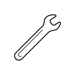 Spanner icon vector illustration. Symbol wrench on isolated background. Construction sign concept.