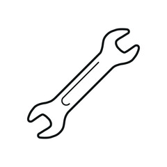 Spanner icon vector illustration. Symbol wrench on isolated background. Construction sign concept.