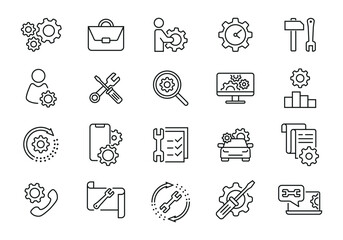 Repair icon vector illustration. Symbol gear on isolated background. Support sign concept. - obrazy, fototapety, plakaty