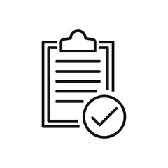 Clipboard witn checkmark icon vector illustration. Checklist icon on isolated background. List sign concept.