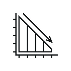 Decrease diagram icon vector illustration. Analysis icon on isolated background. Statistics sign concept.