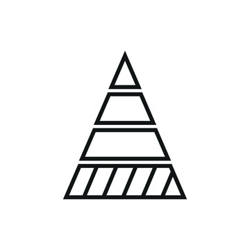 Piramid chart icon vector illustration. Diagram icon on isolated background. Statistics sign concept.