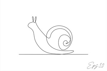snail conch continuous line vector illustration © AJENGFITIASARI