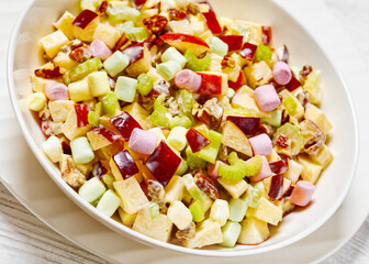 Sweet Apple Salad with celery, marshmallows, pecan