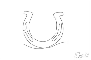 horseshoe continuous line vector illustration