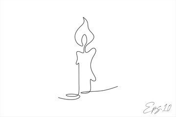 candle continuous line vector illustration