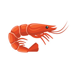 Shrimp Icon on White Background. Vector