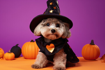 Halloween Adorable Maltipoo Dog Halloween Costume, Generative Ai