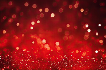 Red Christmas Background, Red Bokeh, Generative Ai, Red Xmas Bokeh