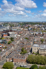 Fototapeta premium Liverpool, united kingdom May, 16, 2023 Aerial view of Liverpool’s suburbs