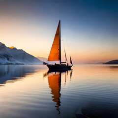 sailboat at sunset