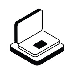Laptop icon, vector stock illustration.
