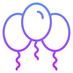 New Year Balloons Icon