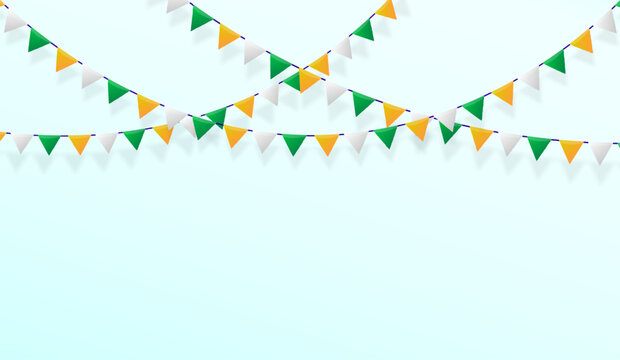 Indian Tri Color Flags Garland Bunting Hanging Decoration for Republic Day and Independence Day