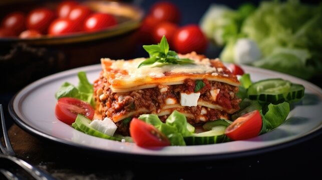 Lasagna with Salad