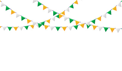 Indian Tri Color Flags Garland Bunting Hanging Decoration for Independence Day & Republic Day transparent png