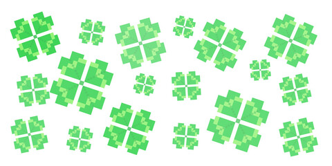 Fototapeta na wymiar Pixel Art Four Leaf Pattern Design