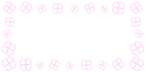 Pixel art pink glowing four leaf frame