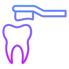 Cleaning Tooth with Brush Icon
