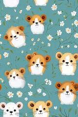 Hamster faces seamless tiles