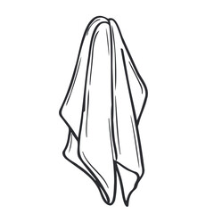 Doodle hanging towel sketch isolated pn white background
