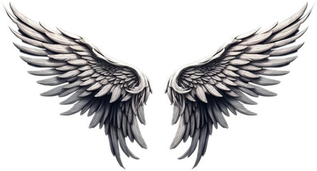 Obraz premium Transparent, isolated wings graphic. Generated by Midjourney AI (vers. 5.2)