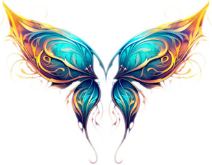 Transparent, isolated wings graphic. Generated by Midjourney AI (vers. 5.2)