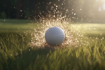 Golf ball splash. Generate Ai