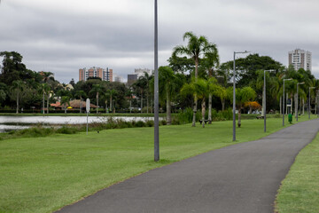 Obraz premium Bacacheri Park on a cloudy day - Curitiba - Paraná, Brazil.