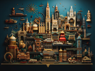 Obraz premium Singapur city scenery, concept of buildings, objects and infrastructure in the city. Generative AI