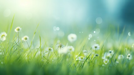 abstract spring background with fresh grass