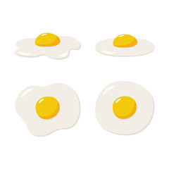 Fried eggs. Breakfast concept. Isolated on white background.