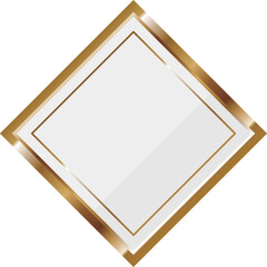 高級感のある菱型フレーム　ホワイト＆ゴールド