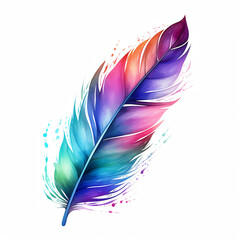 multi-colored single bird feather large