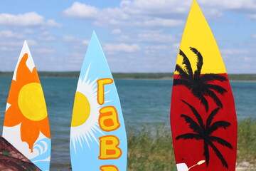 surfboard on beach