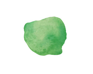green watercolor round stain on transparent background for prints. texture of watercolor paper, spread, brushstroke. Abstract hand drawn paint elements for highlighting, scrapbooking, Graphic design