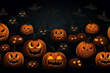 Halloween pumpkin candle background. Generate Ai