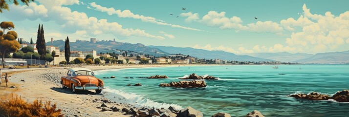 An ancient and nostalgic landscape of a beautiful area of France. Generative AI