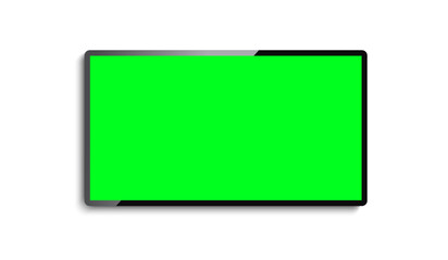 Realistic Television Green Screen Blank TV Display Mockup Vector Illustration