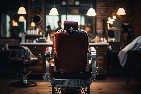 from behind a bokeh-filled barbershop stylist appreciation certificate, recognizing their dedication to grooming and ensuring customers always leave feeling their best. Generative AI - Powered by Adobe