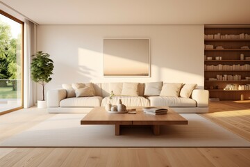 Fototapeta premium Living villa interior sofa. Generate Ai