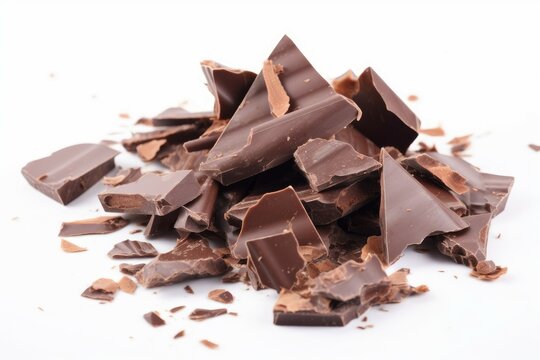 Heap broken chocolate. Generate Ai