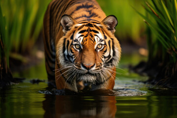 Fototapeta na wymiar Tiger, Wildlife Photography, Generative AI