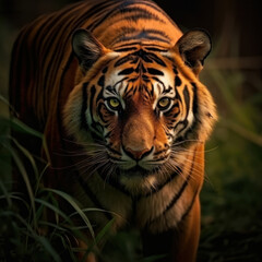 Fototapeta premium Tiger, Wildlife Photography, Generative AI