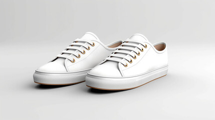 New and white sneackers mockup with classic design to customize 