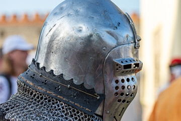 Historical restoration of knightly fights. Summer time medieval festival .Festival of medieval...
