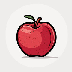 Apple. Apple hand-drawn comic illustration. Vector doodle style cartoon illustration.