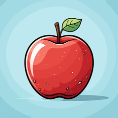 Apple. Apple hand-drawn comic illustration. Vector doodle style cartoon illustration.